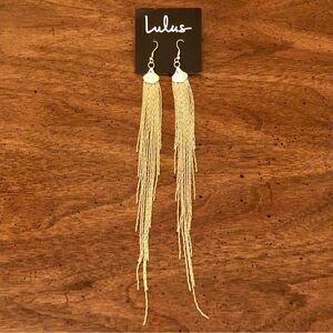 LuLu’s | Shoulder Duster Earrings | Gold Tone | 8” Length